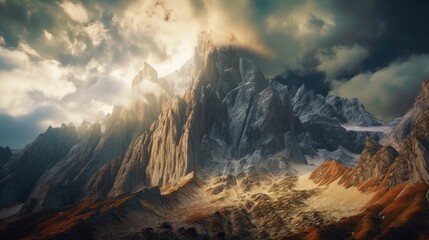 山岳地帯　風景　イメージイラスト　generative AI