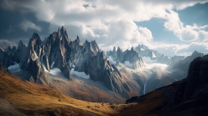 山岳地帯　風景　イメージイラスト　generative AI