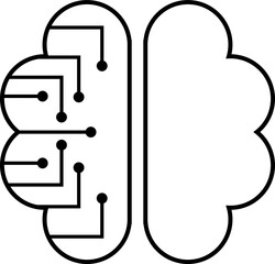 brain with ai icon