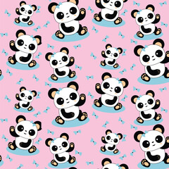 seamless pattern with baby panda