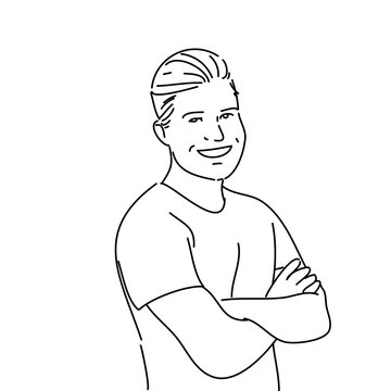 Illustration of a man smiling wearing tshirt