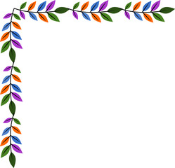 Fototapeta na wymiar decorative leaf corner frame.