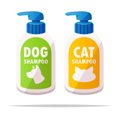 Pet shampoo vector isolated illustration
