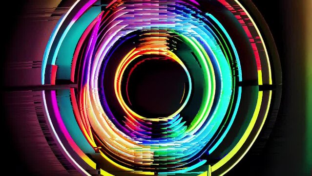 Neon Portal vortex swirling abstract rainbow blacklight colors animation vj dj motion background trippy surreal fractal glitchy beautiful seamless looping animated backdrop music visualizer