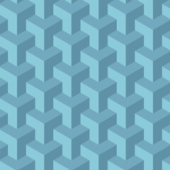 Seamless pattern. Abstract geometric pattern of blue color. Isometric pattern for a pint. Vector illustration