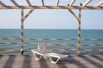 Wooden pier, gazebo with access to the sea.