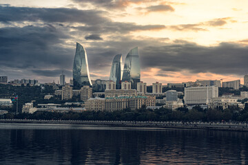 Naklejka premium Flame Towers, Baku, Azerbaijan