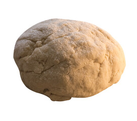 kneaded raw dough for cooking close-up on a transparent background