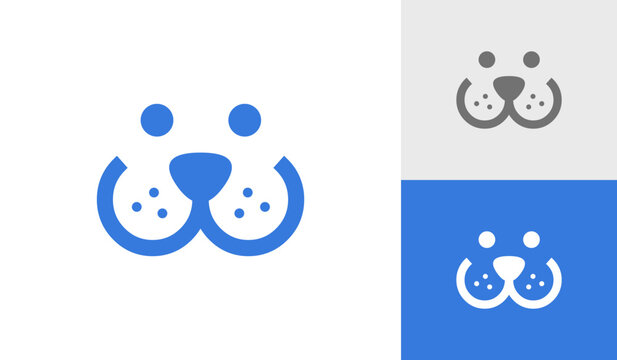 Simple dog icon logo design