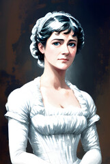 Jane Austen in various colorways.