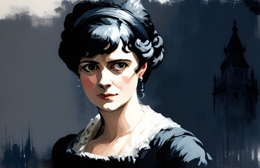 Jane Austen in various colorways. - obrazy, fototapety, plakaty