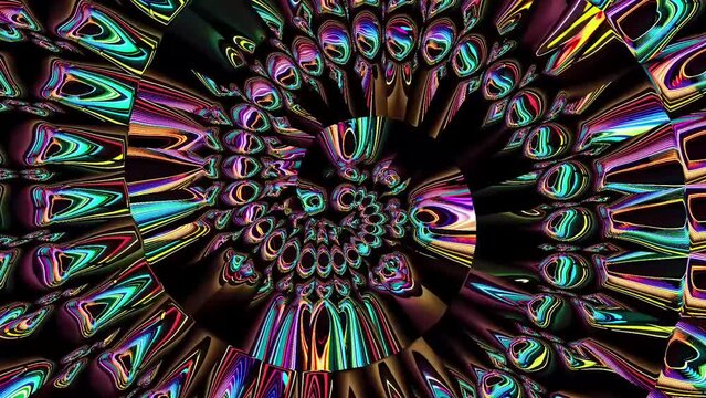 Neon vortex swirling spiral abstract rainbow blacklight colors animation for vj dj perfermance motion background, trippy surreal beautiful seamless looping animated backdrop music visualizer