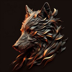Wolf Head Emblem Generative AI