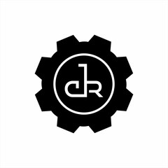 Obraz premium C D R letter logo design with gear.