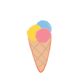 ice cream cone star on white background flash glitter ornament sun star bomb droplet bubble grey pink