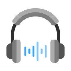 Listening podcast with headphone