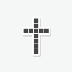 Cross icon. Christian Religious cross sticker icon