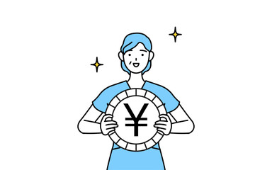 為替差益や円高のイメージ、中年・シニア女性看護師、理学療法士、作業療法士、言語聴覚士、看護助手