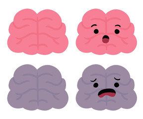 Cute Human Organ Brain Anatomy Cartoon Character