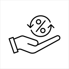 Percentage vector icon. Discount symbol. Percent pictogram, flat vector sign isolated on white background. Simple vector illustration for graphic