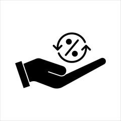 Percentage vector icon. Discount symbol. Percent pictogram, flat vector sign isolated on white background. Simple vector illustration for graphic