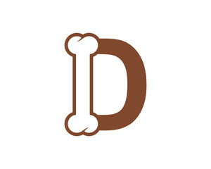 D Letter with bone logo