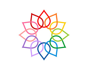 Abstract flower with spectrum color logo