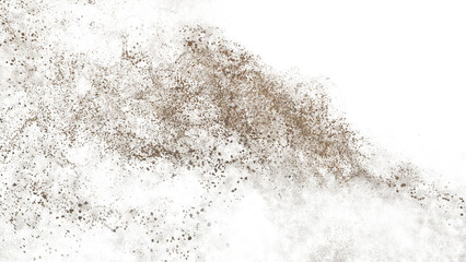 flying debris and dust, isolated on transparent background 