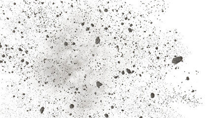 flying debris and dust, isolated on transparent background   - 587607470