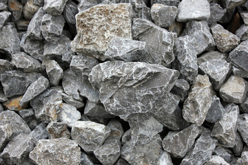 Gray gravel for laying of asphalt roads