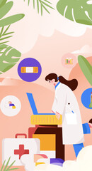 Medical Characters Anti-epidemic Flat Vector Concept Operation Hand Drawn Illustration
