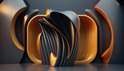 Sleek background 3d rendering. Generative AI