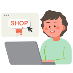 Customers using online shopping services