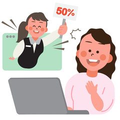 Customers using online shopping services