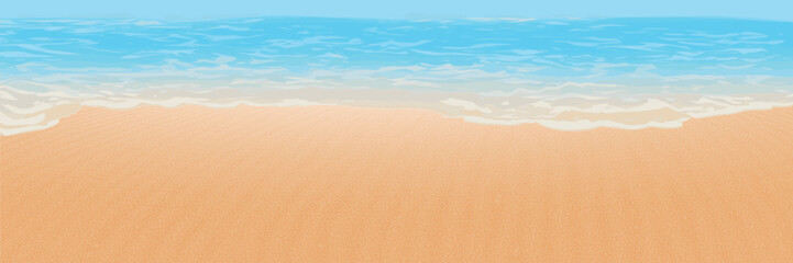 Surf line, seashore, sandy shore, panoramic view