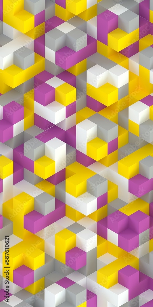 Poster texture and background from many volumetric cubes at different levels
