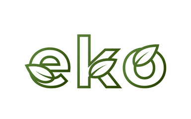 eco line icon. eco friendly and environment symbol. ecology lowercase letter with leaf. isolated vector image