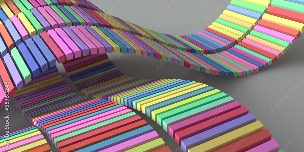 Poster background and wallpaper from multi-colored parallelepipeds. 3d render.