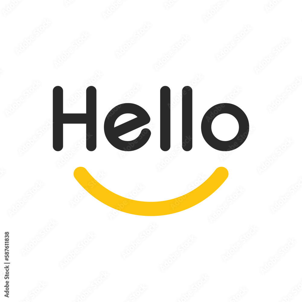 Sticker hello text lettering sign