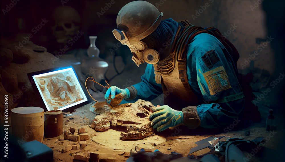 Aufkleber welder working in the workshop  Generative AI technology.