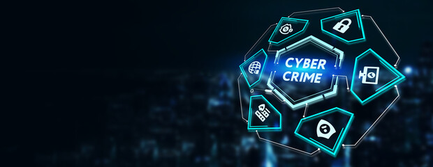 The concept of a cyber attack on a computer network. Cyber crime and internet privacy hacking. 3d illustration