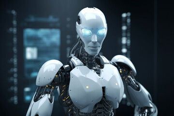 Futuristic robot, Generative AI	