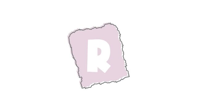 letter R on colorful pieces of paper