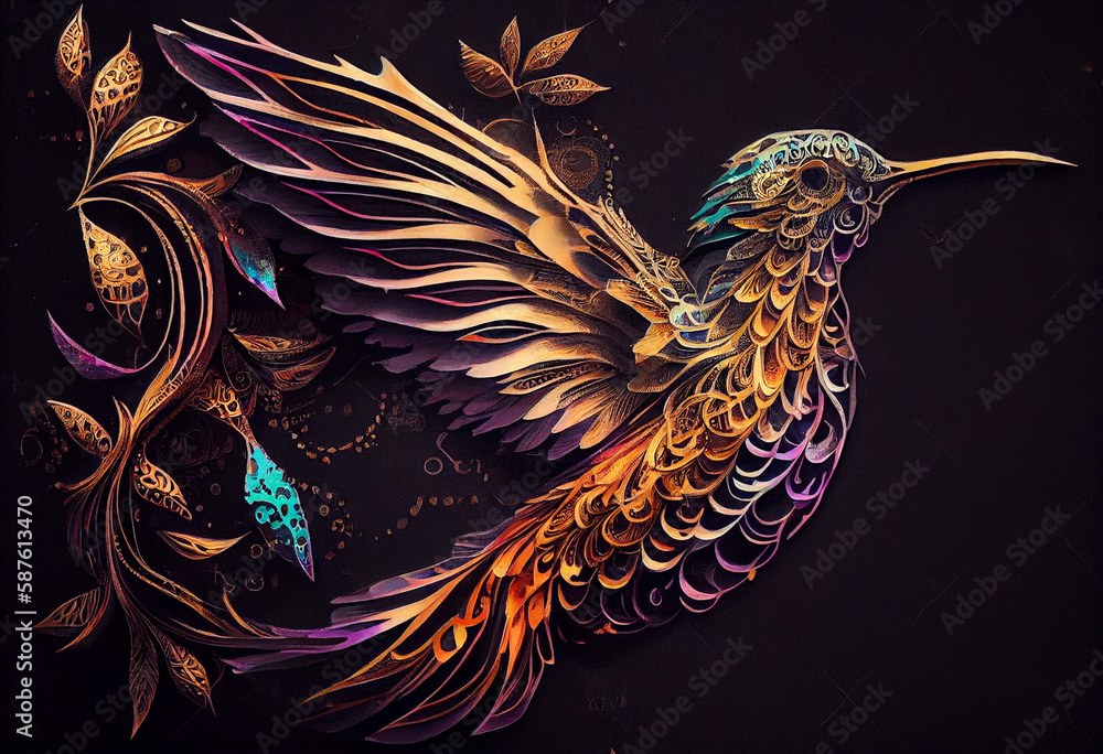 Aufkleber bird of paradise generative ai technology.