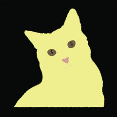 yellow cat with scary eyes