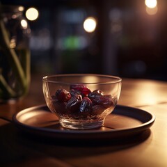 Fototapeta premium Realistic a bowl of dates on the table