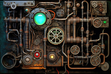 Naklejka na ściany i meble Industrial steampunk background