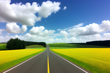 Road Amidst Field Against Sky