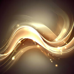 Abstract shiny color gold wave design element with Generative AI