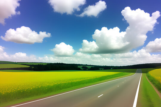Road Amidst Field Against Sky